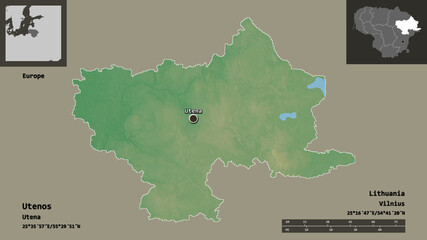Utenos, county of Lithuania,. Previews. Relief