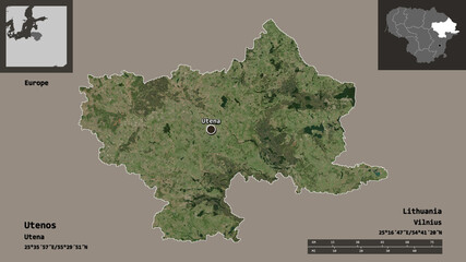Utenos, county of Lithuania,. Previews. Satellite