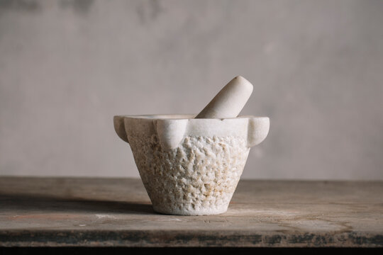 Stone mortar and pestle