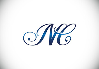 Initial Monogram Letter N C Logo Design Vector Template. N C Letter Logo Design