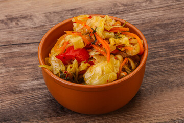 Spicy pickled cabbage with carrot