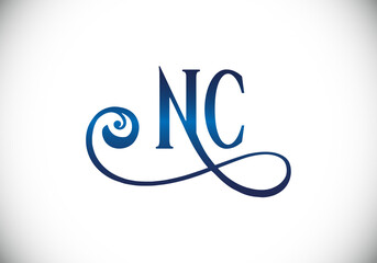 Initial Monogram Letter N C Logo Design Vector Template. N C Letter Logo Design