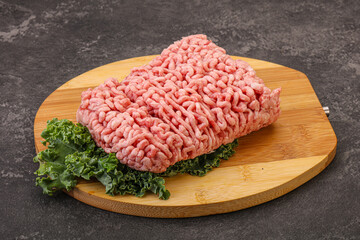 Raw pork minced meat for cooking