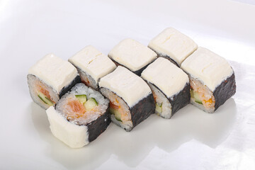 Japanese roll with salmon and cheese