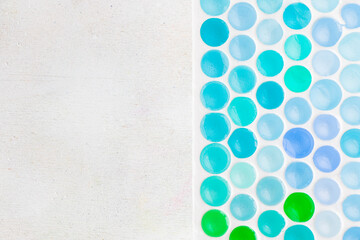 Colorful honeycomb background, green and blue colors gradient in circles