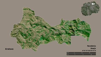 Kratovo, municipality of Macedonia, zoomed. Satellite