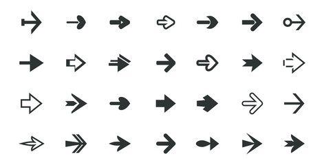 Set of grey arrows. Vector Icons. Graphic for website.