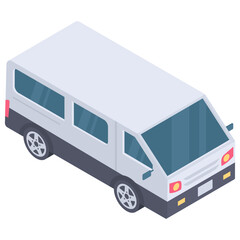 
Mini coach vector isometric design 
