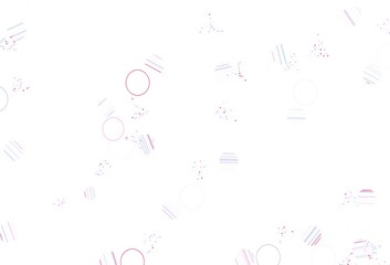 Light Blue, Red vector template with crystals, circles.