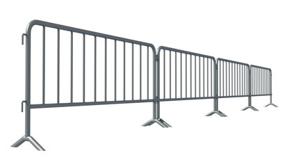 3D illustration of Mobile Security fence isolated