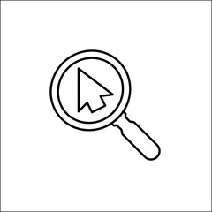 Magnifying glass, search icon vector
