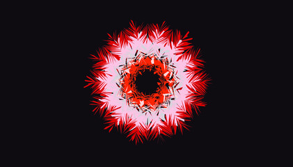 abstract red color symbol on black background 