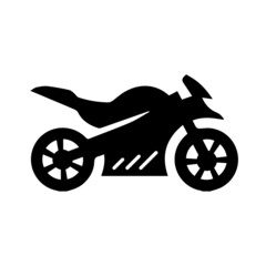 Set of isolated icons on a theme motorcycle black color