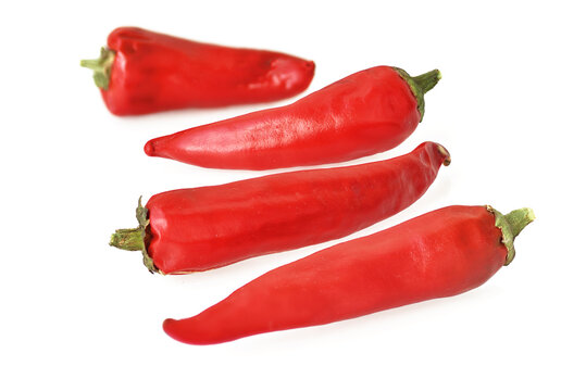 Dried red chili or chilli  pepper isolated on white background.
