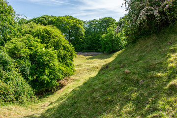 Fototapeta na wymiar Ruins of Ancient Irish Motte and Bailey