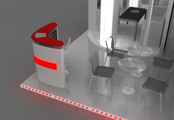 3d illustration of an Exhibition stand