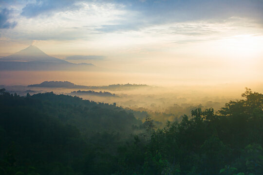 Sunrise In Borobudur, Indonesia.