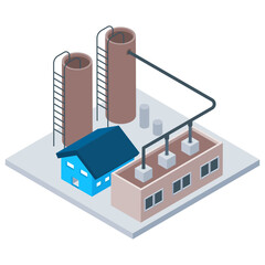 
Commercial industry in isometric design 
