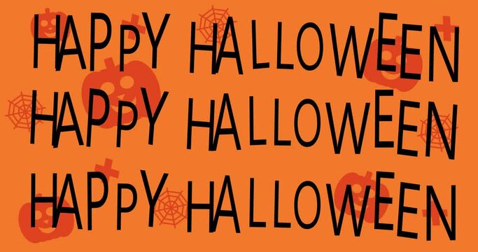 HAPPY HALLOWEEN, HOLIDAY, celebration. Motion animation