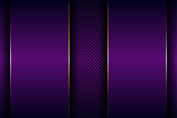 Luxury geometric purple overlap layers background with golden combination