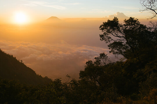 Sunset from Merbabu volcano, Indonesia