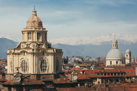 Panoramic View Of Torino, Italy.