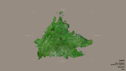 Sabah - Malaysia. Bounding box. Satellite