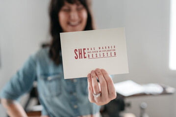 Letterpress artist in her studio