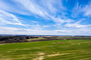 Rural landscape, aerial view, nature background
