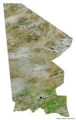 Timbuktu, region of Mali, on white. Satellite