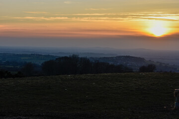 Obraz premium Beautiful Sunset Over Rural Irish Landscape
