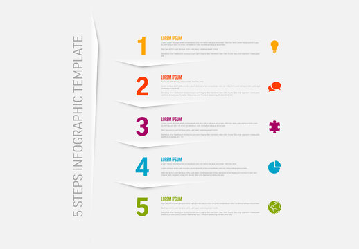5 Simple Color Steps Process Infographic