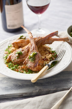 Grilled Lamb Chops with Mint Pesto