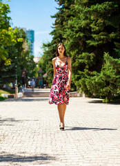 Portrait of a young beautiful brunette girl