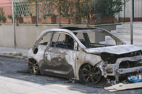Burned car
