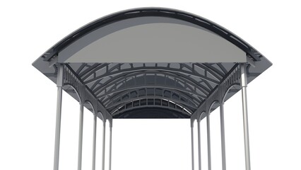 3D illustration of Metal canopy isolated on white