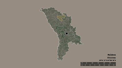 Location of Floresti, district of Moldova,. Satellite