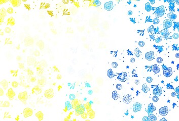 Light Green, Yellow vector pattern with random forms.