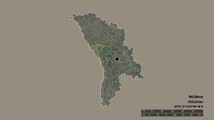 Location of Ungheni, district of Moldova,. Satellite