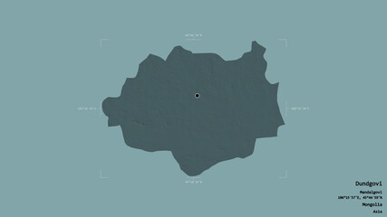 Dundgovi - Mongolia. Bounding box. Administrative