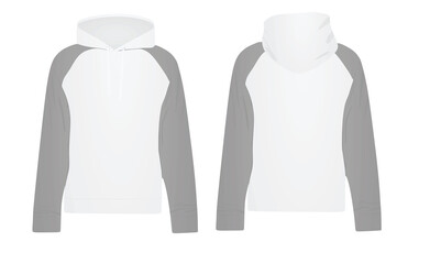 Grey and white hoodie. vector