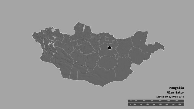 Location of Hovd, province of Mongolia,. Bilevel