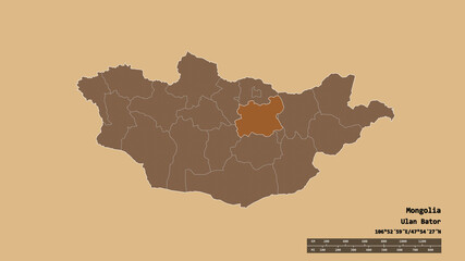 Location of Tov, province of Mongolia,. Pattern