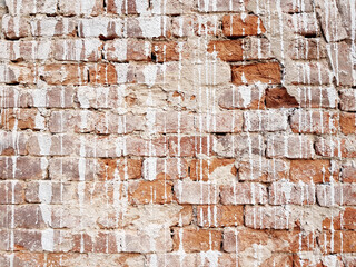 Splashed with white paint brick wall background