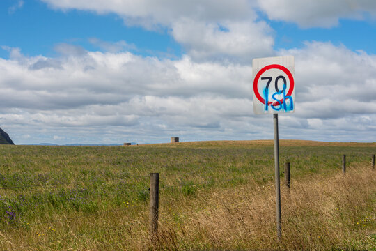 road speed sign with ""ish"" added
