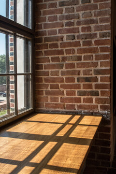 Window throws a shadow onto the window sill