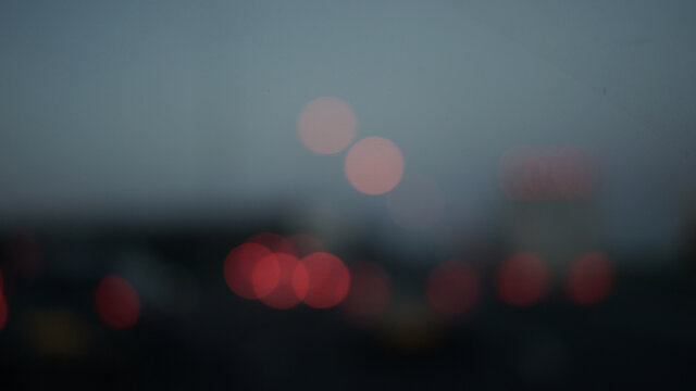 Highway traffic at dusk