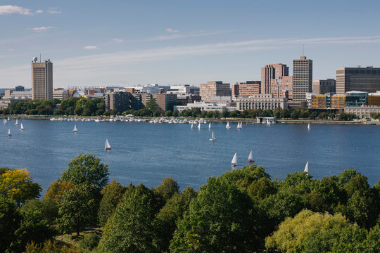 Sailboats on Charles River