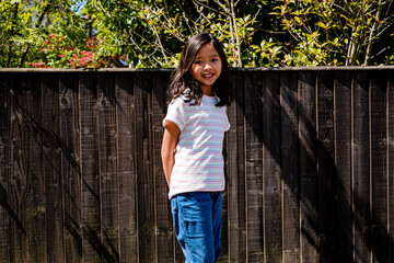 Portrait of cute girl in park