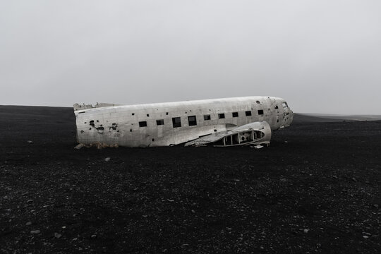 Crashed Navy Douglas Super DC-3 plane in Vik, Iceland